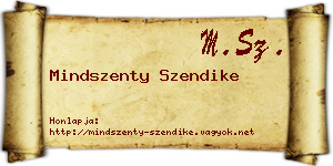 Mindszenty Szendike névjegykártya
